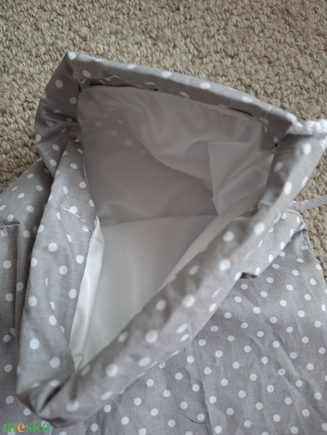 Nagyméretű uzsonnás zsák frissen tartó PUL béléssel - táska & tok - bevásárlás & shopper táska - kenyeres zsák - Meska.hu