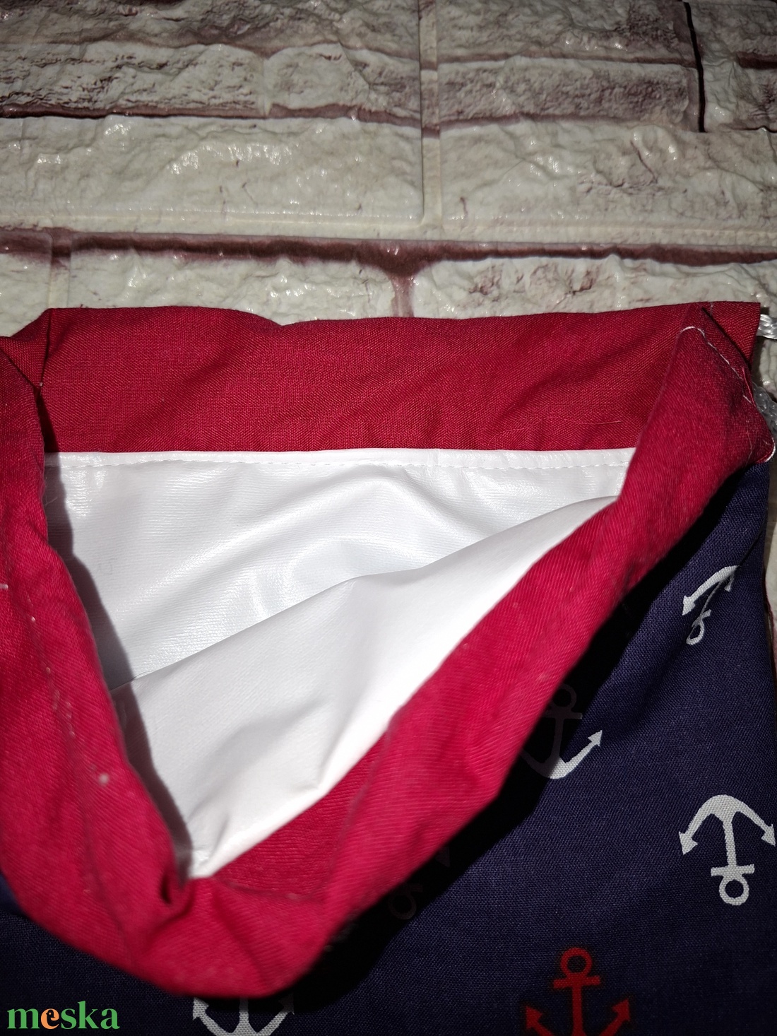 Matróz mintás uzsonnás tasak frissen tartó PUL béléssel - táska & tok - bevásárlás & shopper táska - kenyeres zsák - Meska.hu