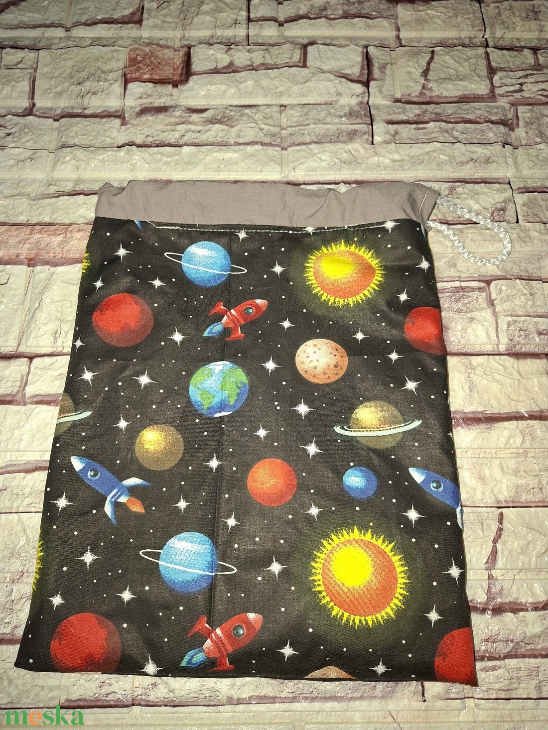 Nagyméretű uzsonnás zsák frissen tartó PUL béléssel - táska & tok - bevásárlás & shopper táska - kenyeres zsák - Meska.hu