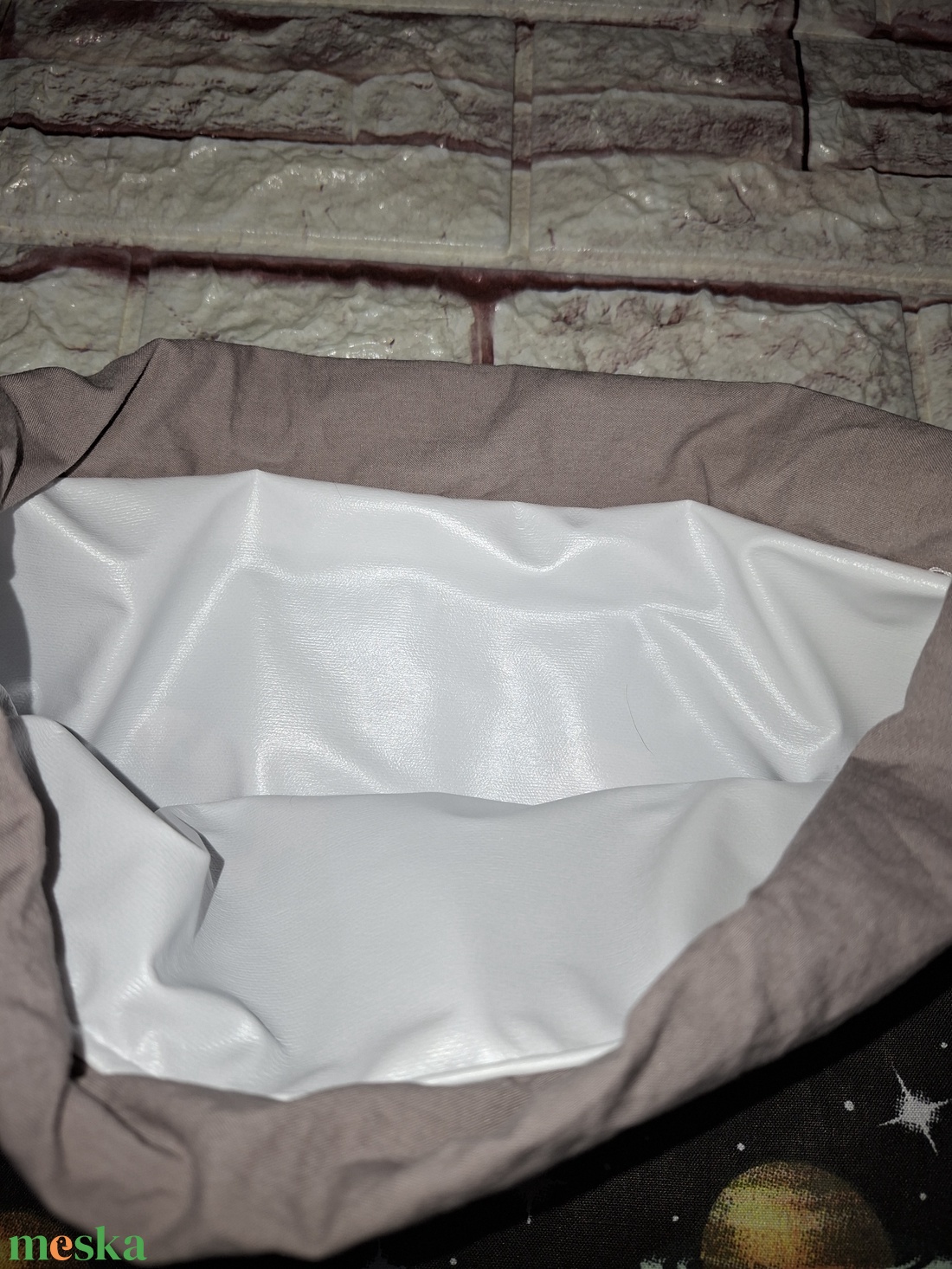 Nagyméretű uzsonnás zsák frissen tartó PUL béléssel - táska & tok - bevásárlás & shopper táska - kenyeres zsák - Meska.hu