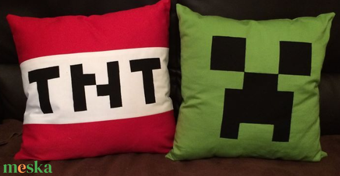 Minecraft párna (választható) - baba - mama - babaszoba dekoráció - gyerek díszpárna - Meska.hu