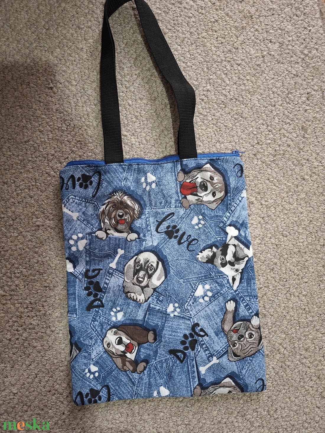 Kutyás bevásárló táska - táska & tok - bevásárlás & shopper táska - shopper, textiltáska, szatyor - Meska.hu