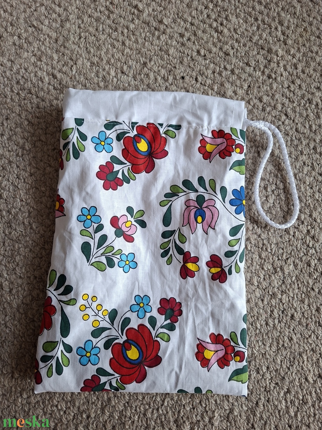 Matyó mintás uzsonnás zsák - táska & tok - bevásárlás & shopper táska - kenyeres zsák - Meska.hu