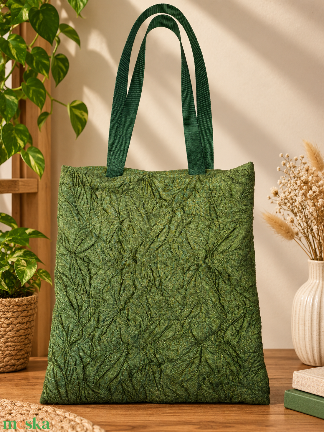 Levélmintás bevásárló táska (limitált széria) - táska & tok - bevásárlás & shopper táska - shopper, textiltáska, szatyor - Meska.hu