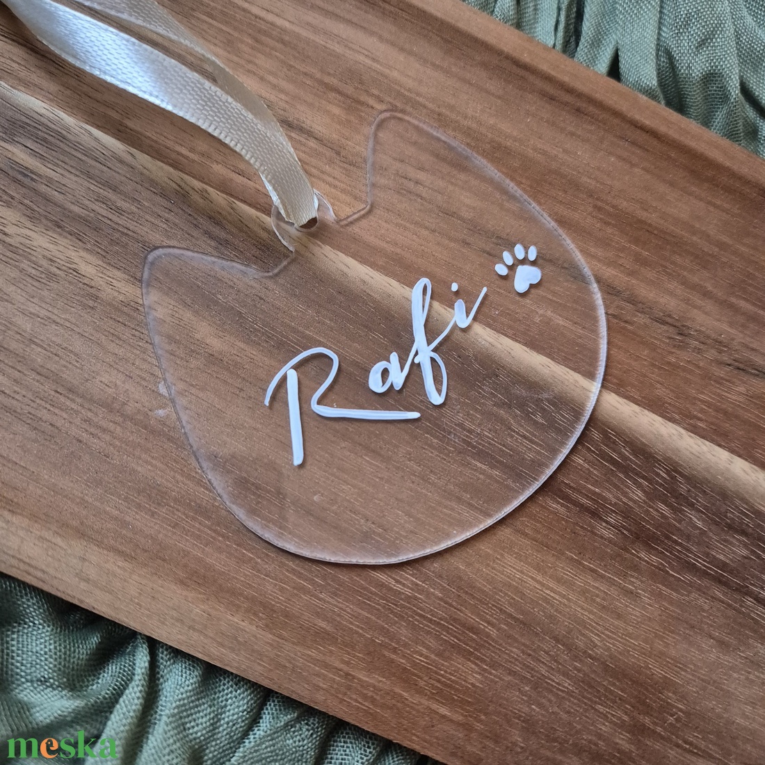 Cica és kutya plexi karácsonyfadísz egyedi névvel ellátva - karácsony - karácsonyi lakásdekoráció - karácsonyfadíszek - Meska.hu