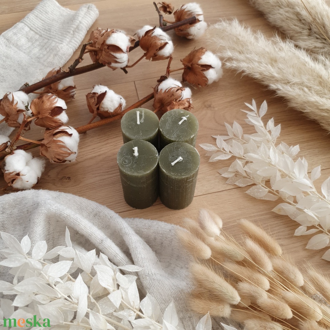 Rusztikus gyertyák - karácsony - karácsonyi lakásdekoráció - karácsonyi illatgyertya, mécses - Meska.hu