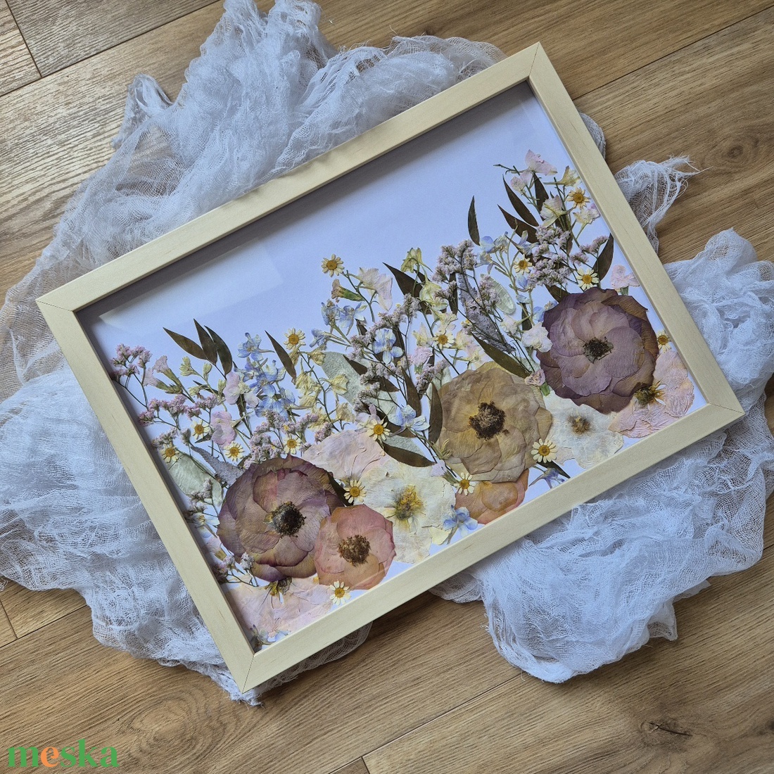 Préselt menyasszonyi csokor megörökítés, csokor tartósítás képkeretben - esküvő - menyasszonyi- és dobócsokor - Meska.hu