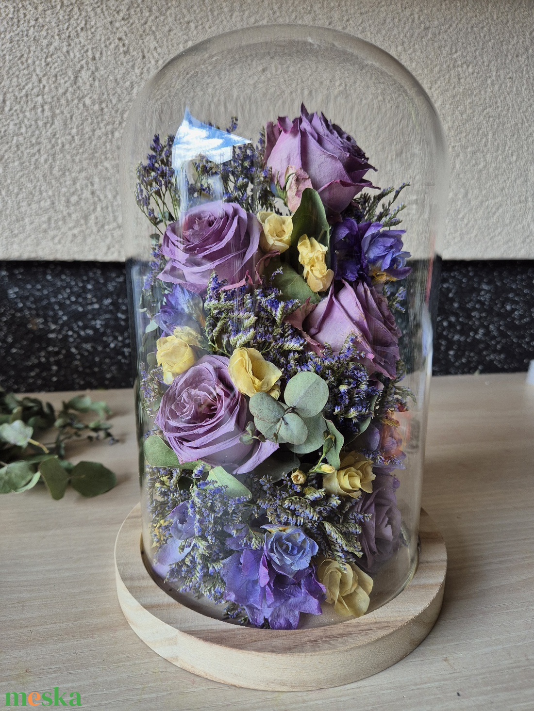 Menyasszonyi csokor megörökítés búrában, csokor tartósítás búrában, 27 cm - esküvő - menyasszonyi- és dobócsokor - Meska.hu