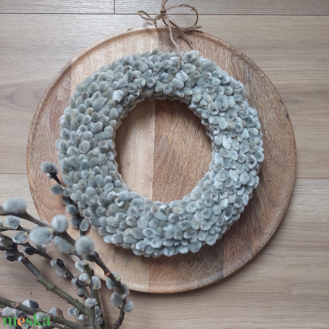 Húsvéti, tavaszi barka kopogtató - ünnepi díszek, dekorációk - húsvéti díszek és dekorációk - húsvéti ajtódísz, kopogtató - Meska.hu