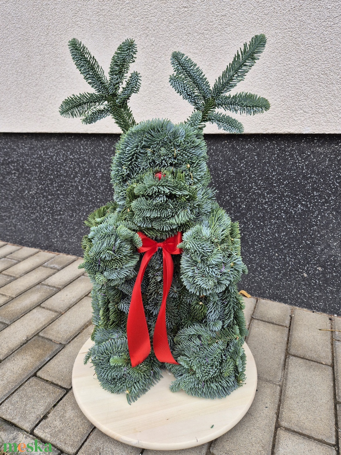 Élő nobilis fenyős rénszarvas figura, kültéri használatra - karácsony - adventi díszek - adventi koszorú - Meska.hu