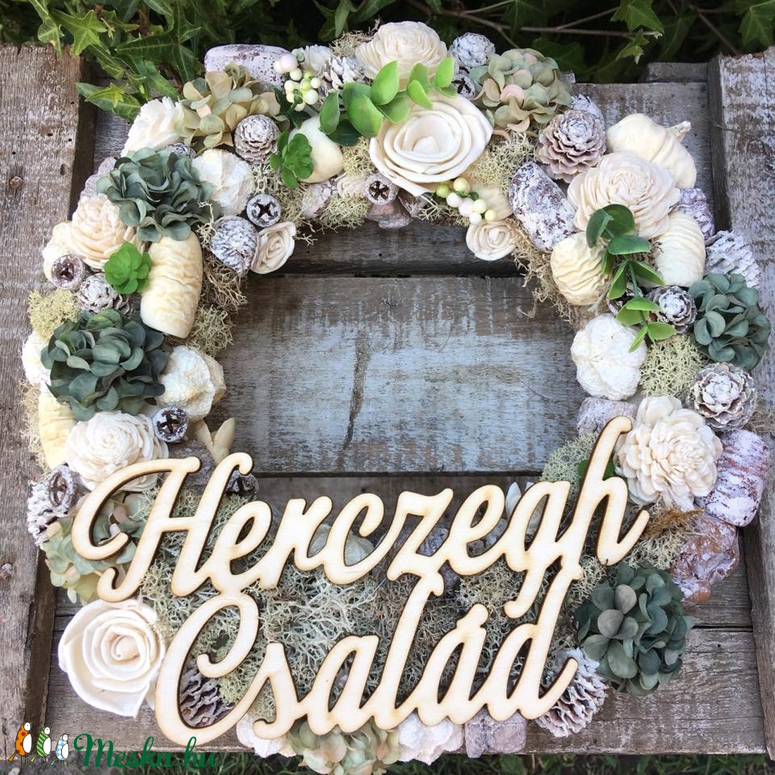 Családi ajtódísz-natúr -  - Meska.hu