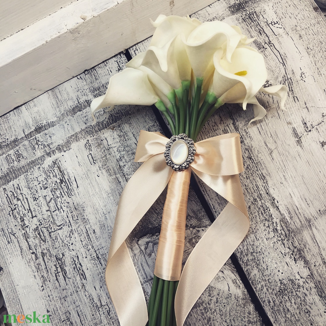 Kála örökcsokor - esküvő - menyasszonyi- és dobócsokor - Meska.hu