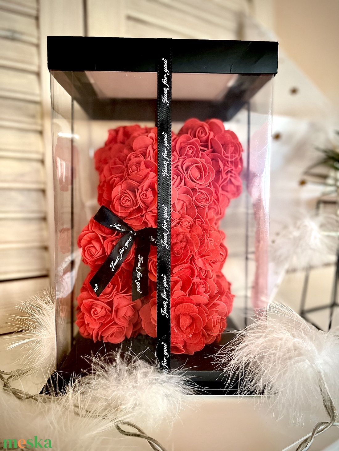 Rose Bear-piros - otthon & életmód - dekoráció - asztal és polc dekoráció - díszdoboz - Meska.hu