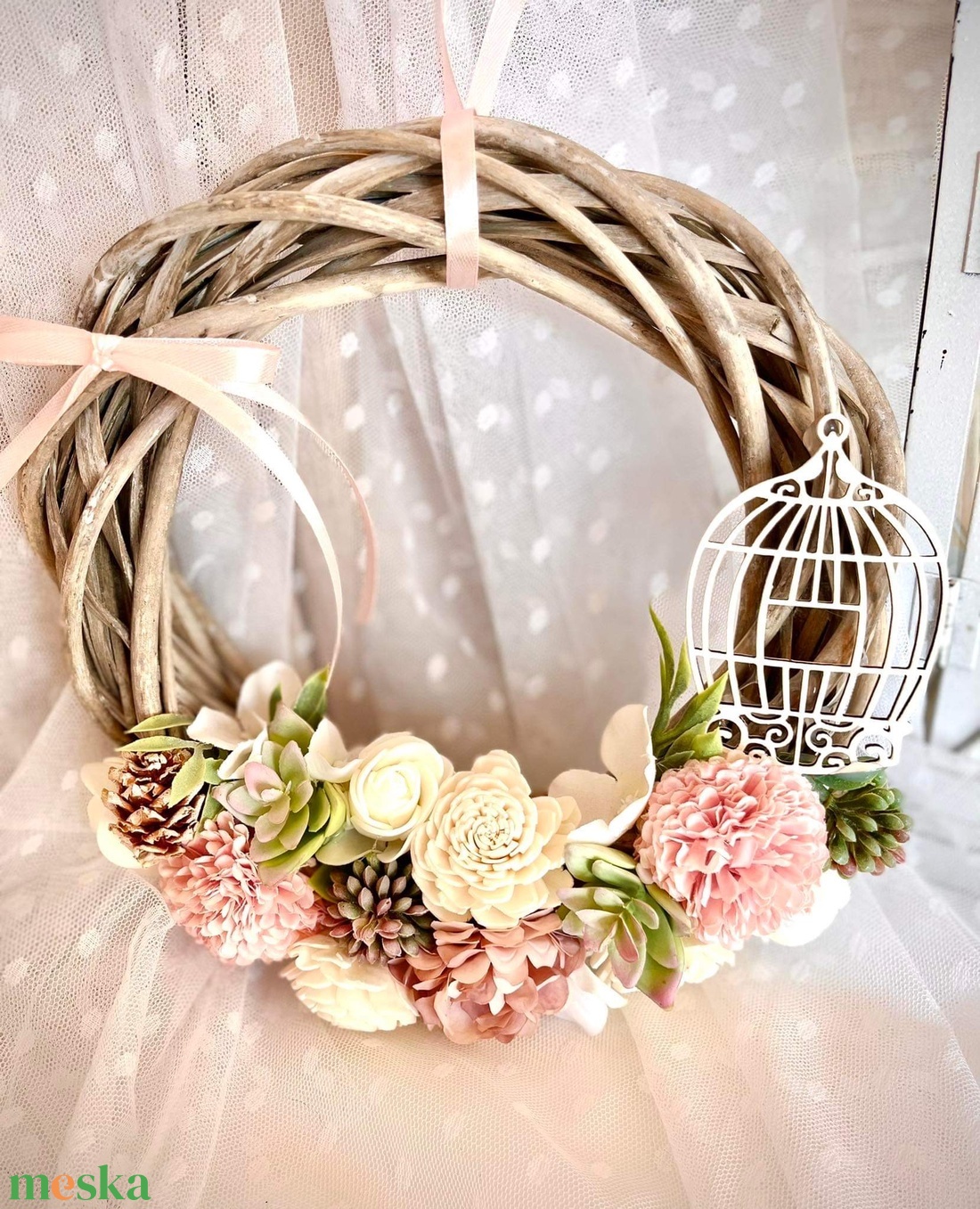 Kalitkás ajtódísz - otthon & életmód - dekoráció - ajtó- és ablak dekoráció - ajtódísz & kopogtató - Meska.hu