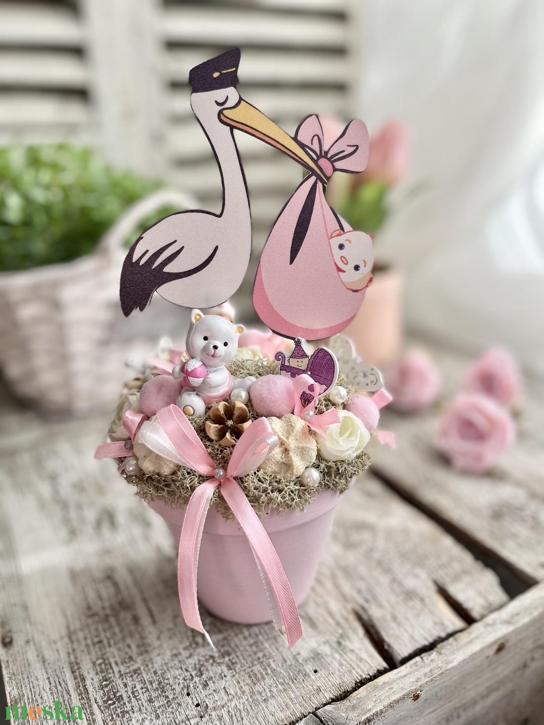 Babaköszöntő kislánynak - otthon & életmód - dekoráció - asztal és polc dekoráció - asztaldísz - Meska.hu