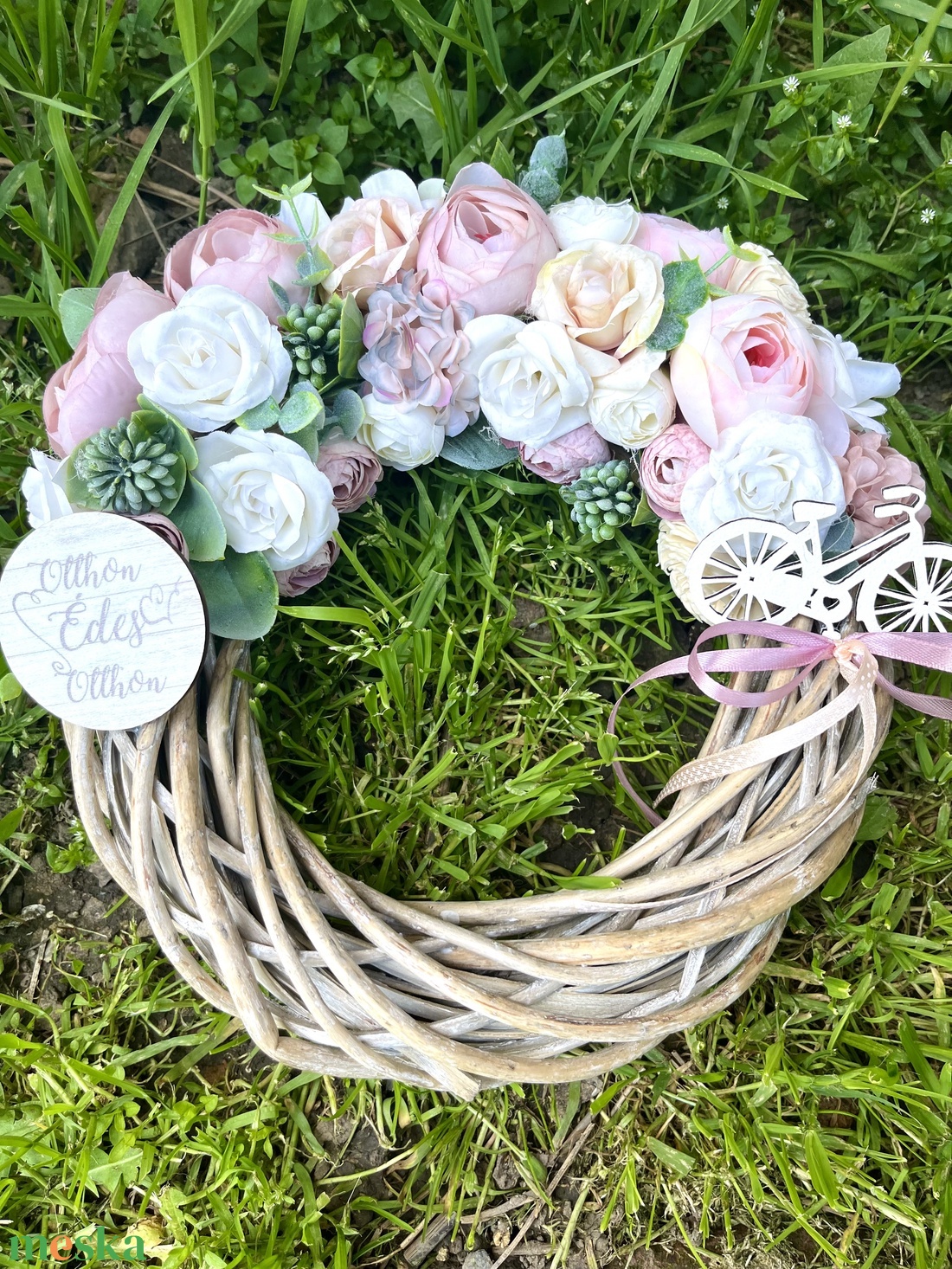 Boglárka ajtódísz biciklis - otthon & életmód - dekoráció - ajtó- és ablak dekoráció - ajtódísz & kopogtató - Meska.hu