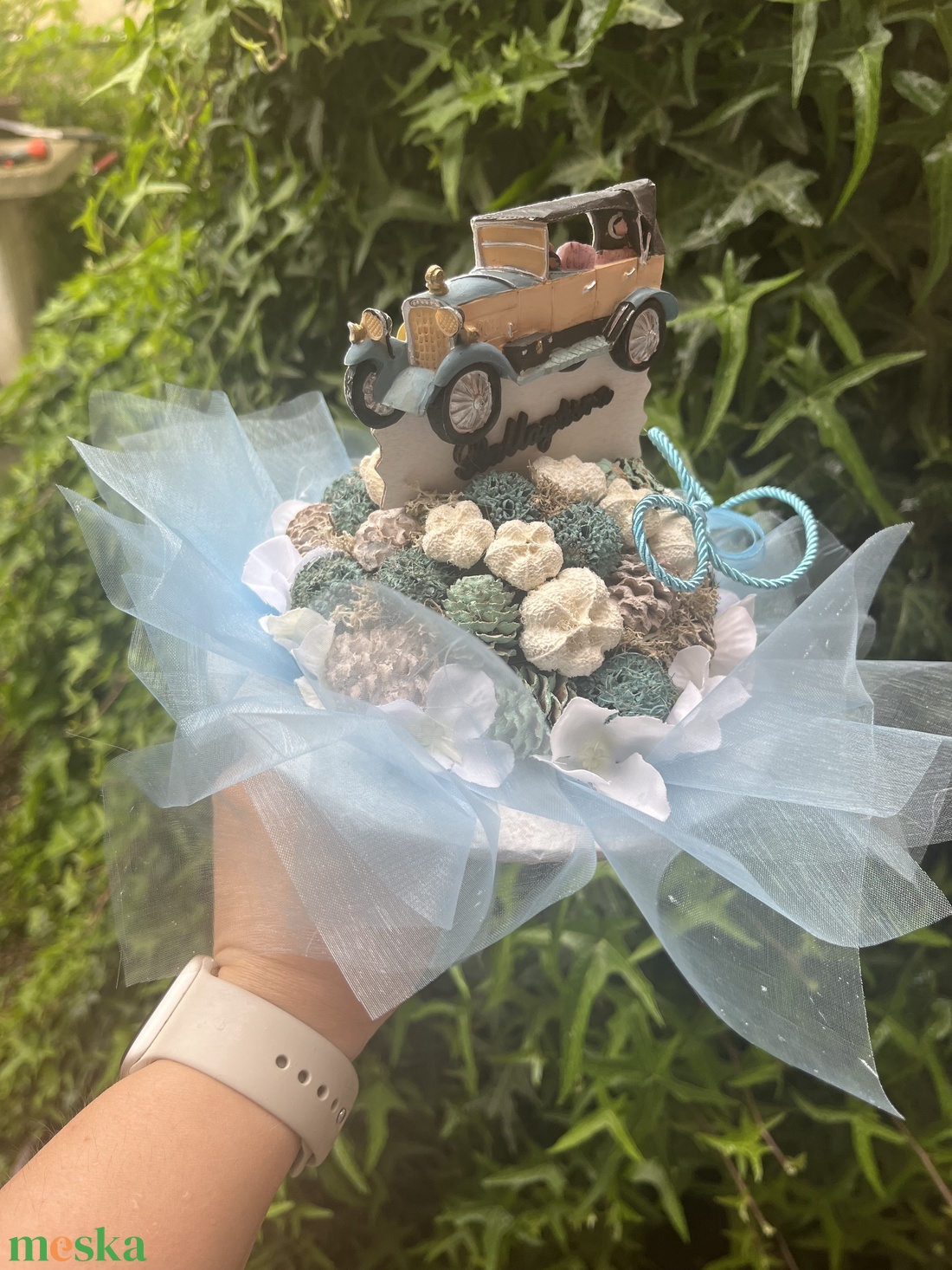 Ballagási csokor autós - otthon & életmód - dekoráció - virágdísz és tartó - csokor & virágdísz - Meska.hu