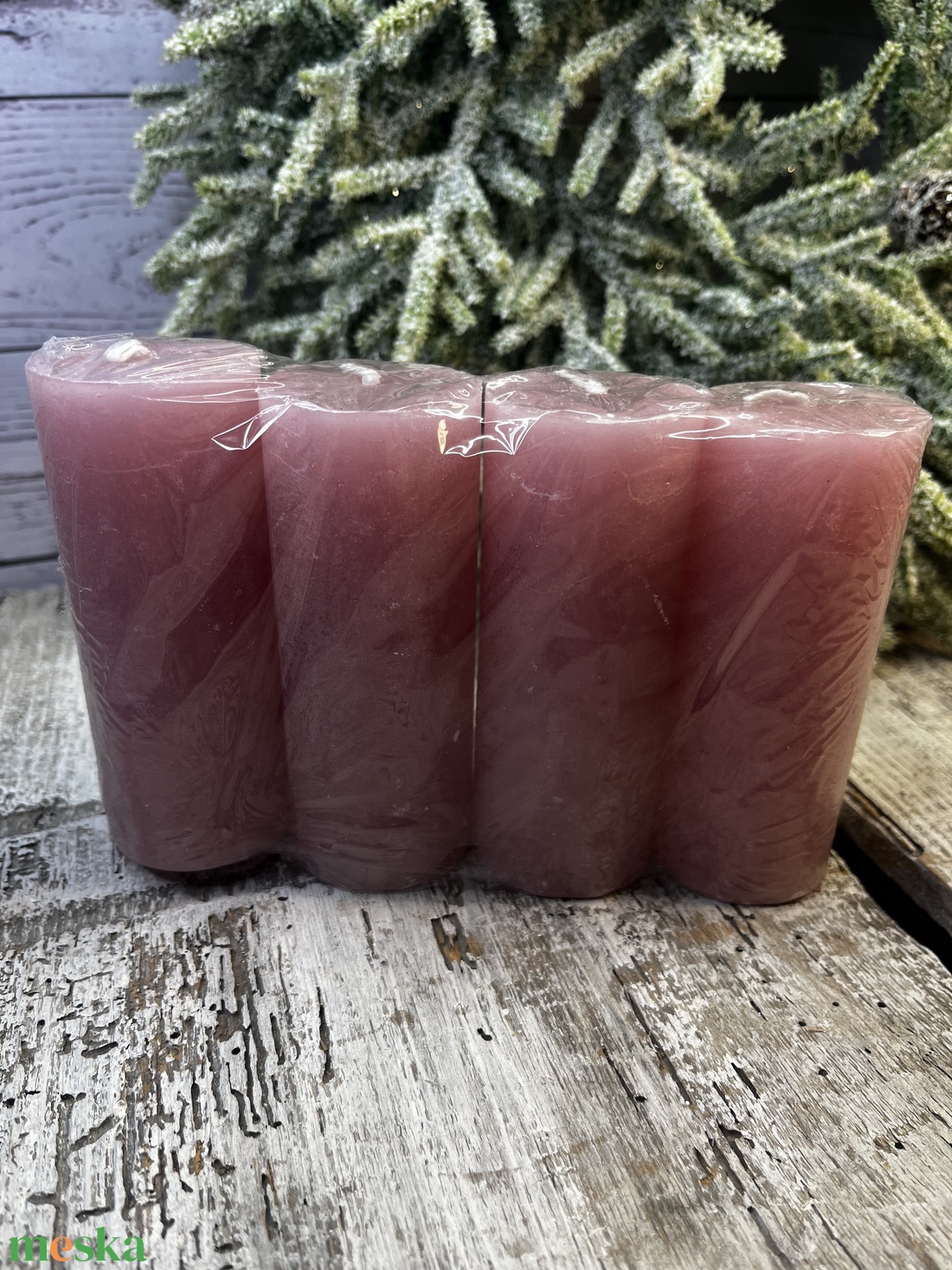 Rusztikus rózsaszín - kellékek & szerszámok - dekorációs kellékek - dekorációs gyertya - Meska.hu