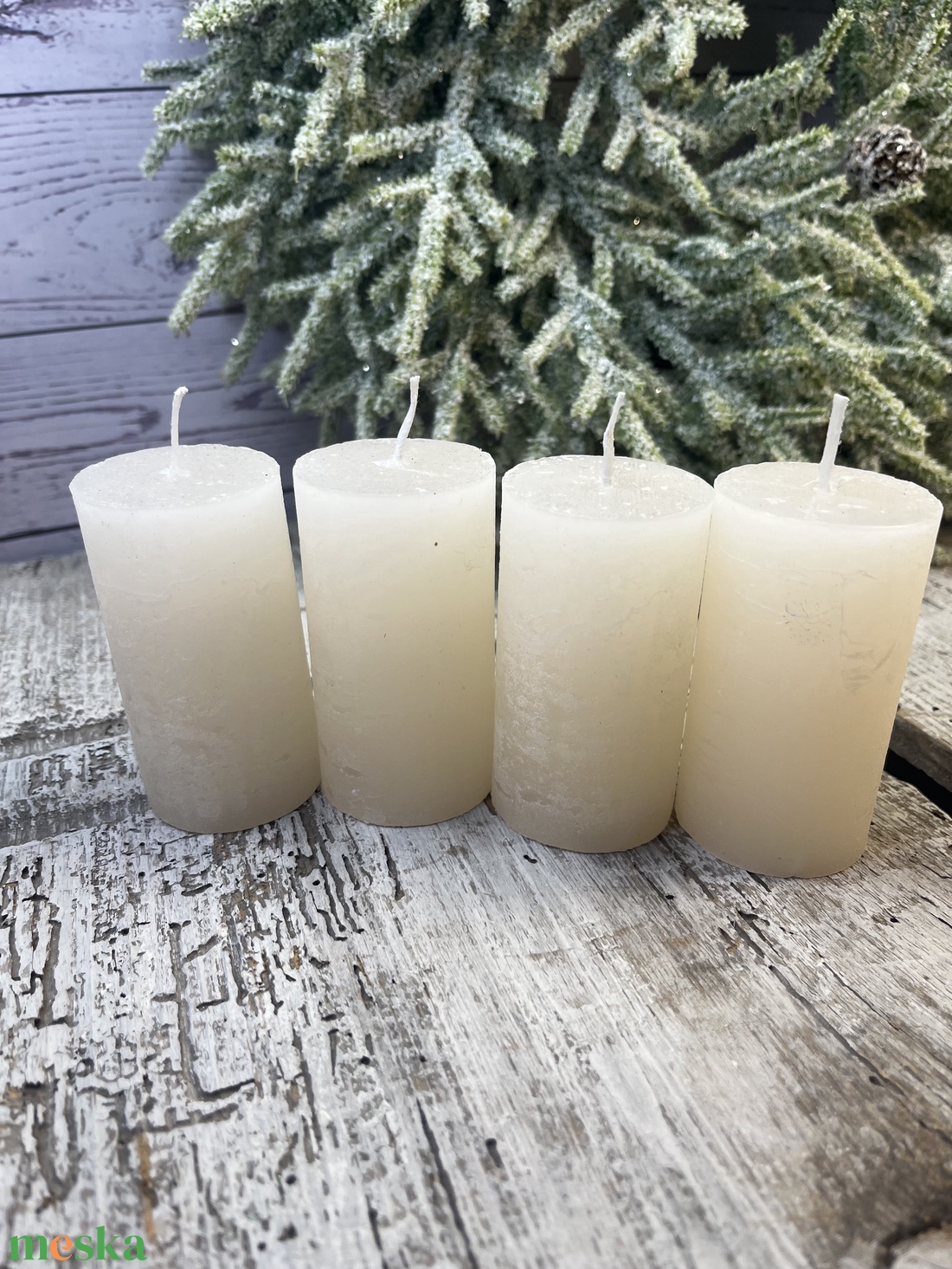 Rusztikus natúr - kellékek & szerszámok - dekorációs kellékek - dekorációs gyertya - Meska.hu
