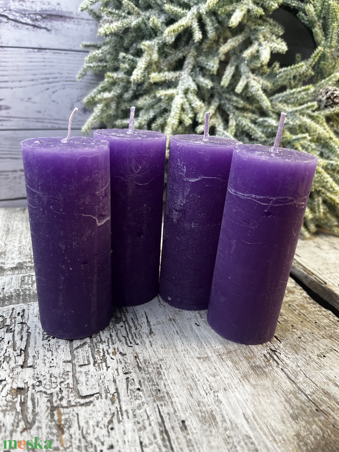 Rusztikus lila - kellékek & szerszámok - dekorációs kellékek - dekorációs gyertya - Meska.hu