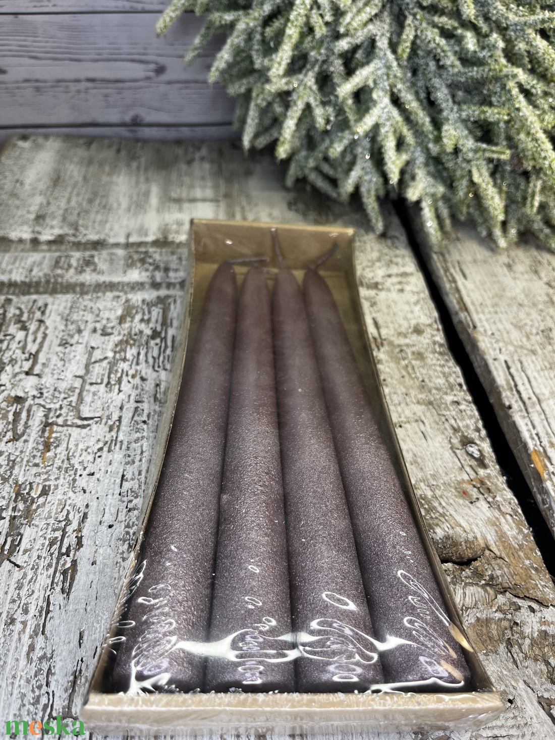 Glitteres hosszú gyertya lila - kellékek & szerszámok - dekorációs kellékek - dekorációs gyertya - Meska.hu