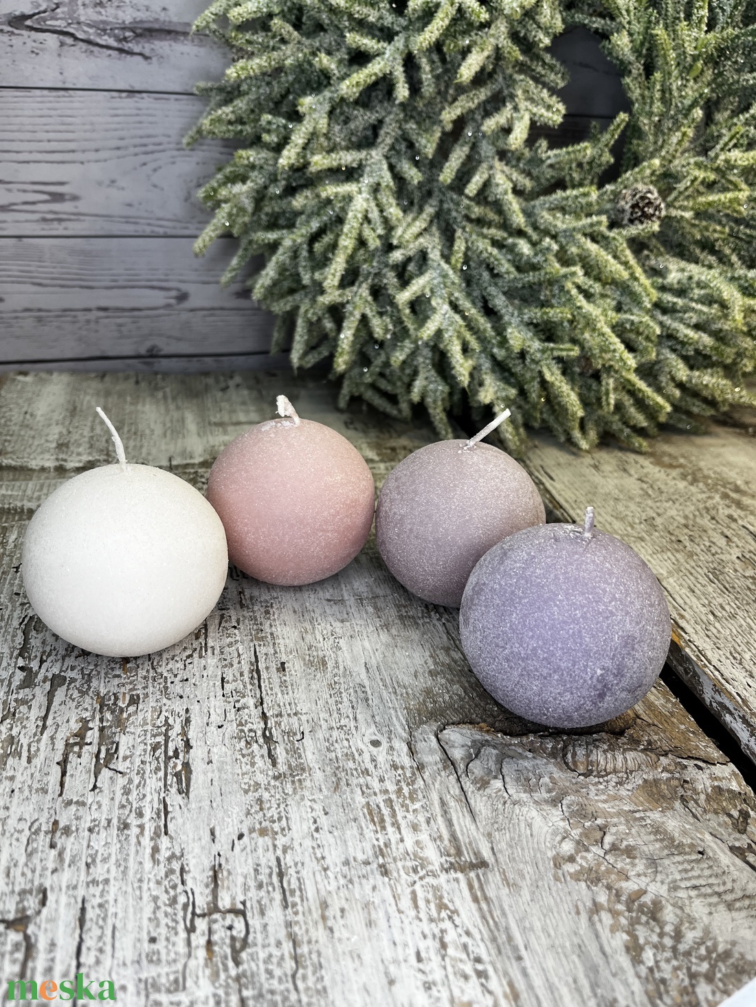 Bársony glitter gömb gyertya - kellékek & szerszámok - dekorációs kellékek - dekorációs gyertya - Meska.hu