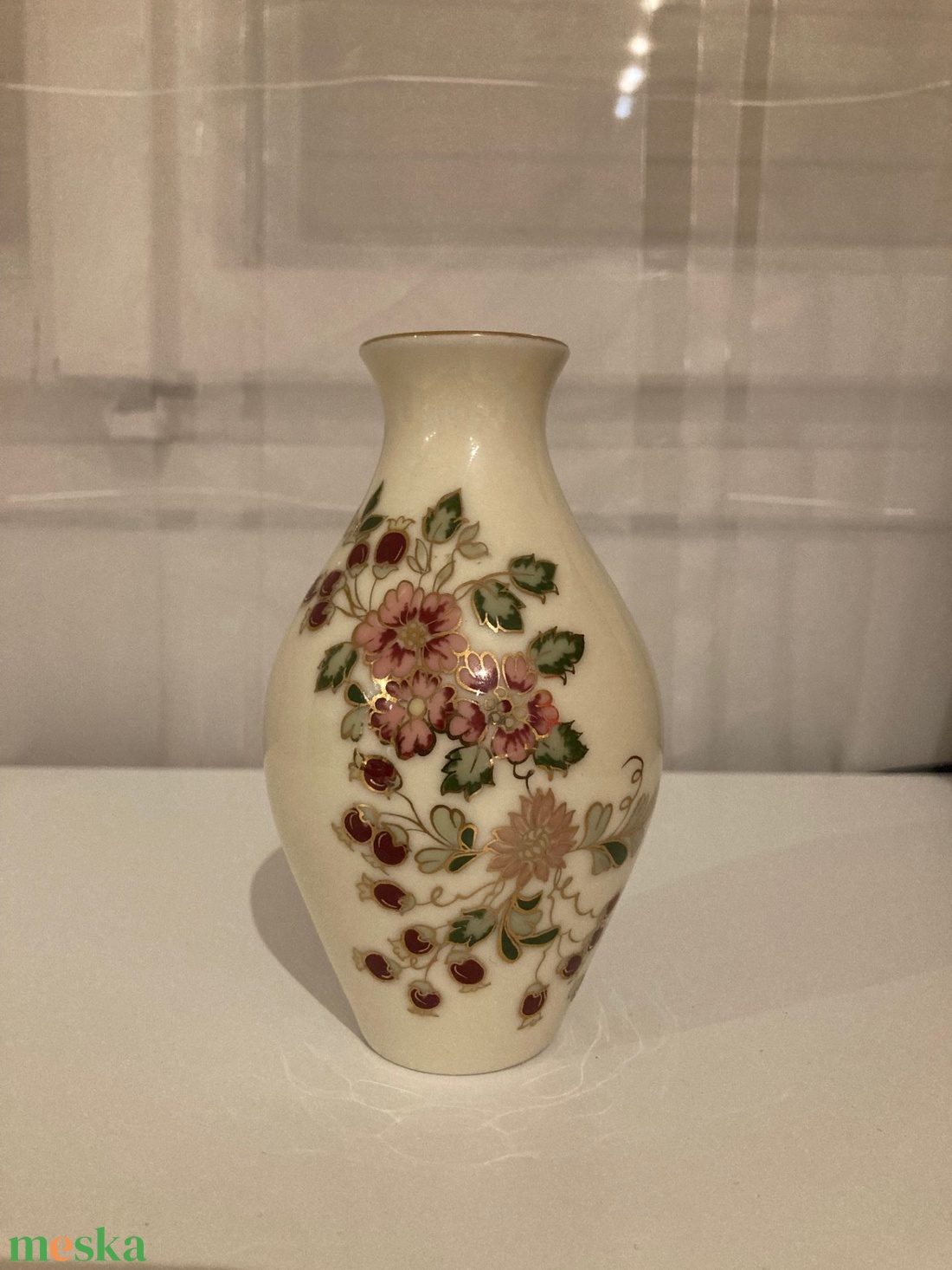 Zsolnay váza (13 cm, kézi festés, 85-ös dekor) - otthon & életmód - virágdekoráció - virágtartó - váza - Meska.hu