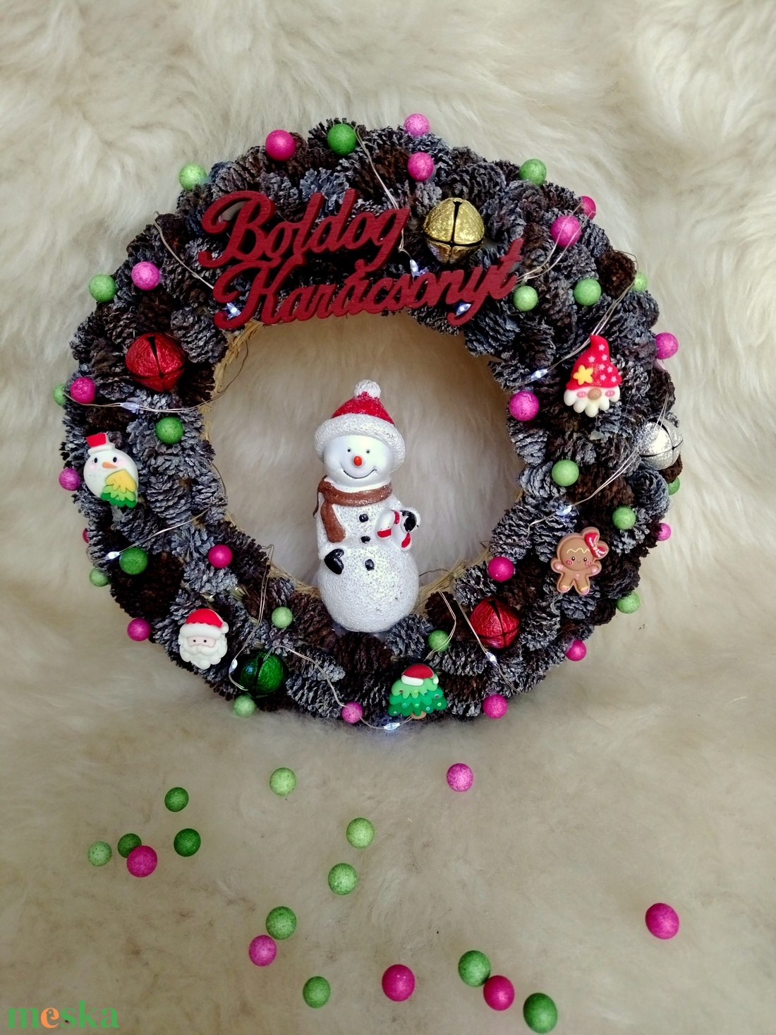 Hóember kopogtató - otthon & életmód - dekoráció - ajtó- és ablak dekoráció - ajtódísz & kopogtató - Meska.hu