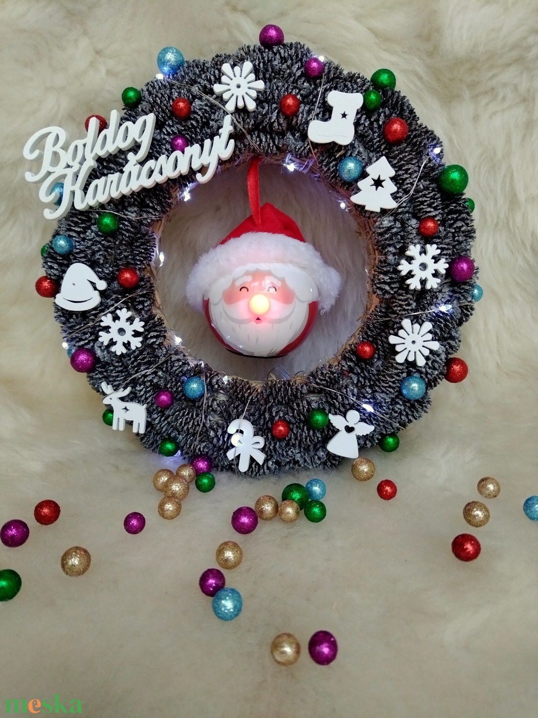 Karácsonyi kopogtató - otthon & életmód - dekoráció - ajtó- és ablak dekoráció - ajtódísz & kopogtató - Meska.hu