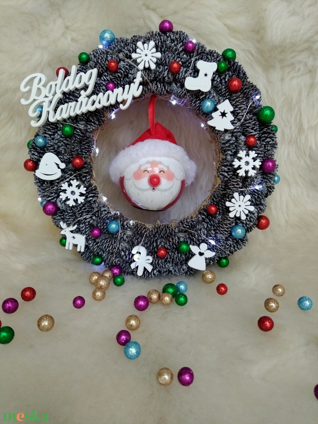 Karácsonyi kopogtató - otthon & életmód - dekoráció - ajtó- és ablak dekoráció - ajtódísz & kopogtató - Meska.hu