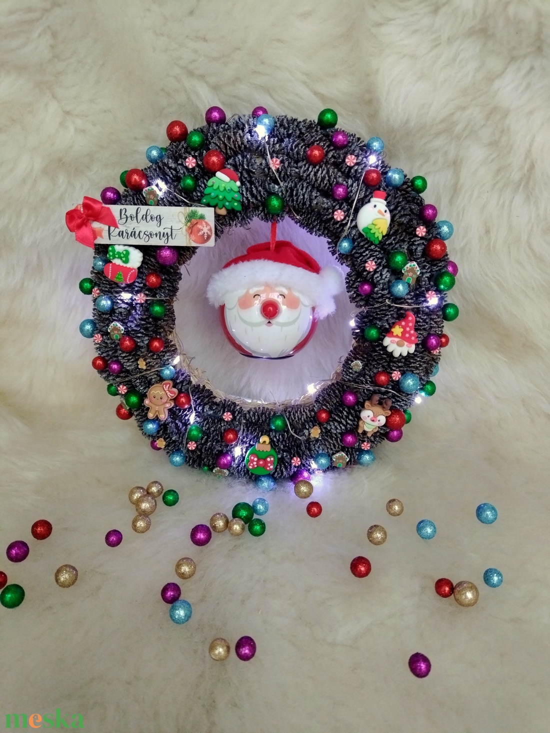 Mikulás kopogtató - otthon & életmód - dekoráció - ajtó- és ablak dekoráció - ajtódísz & kopogtató - Meska.hu