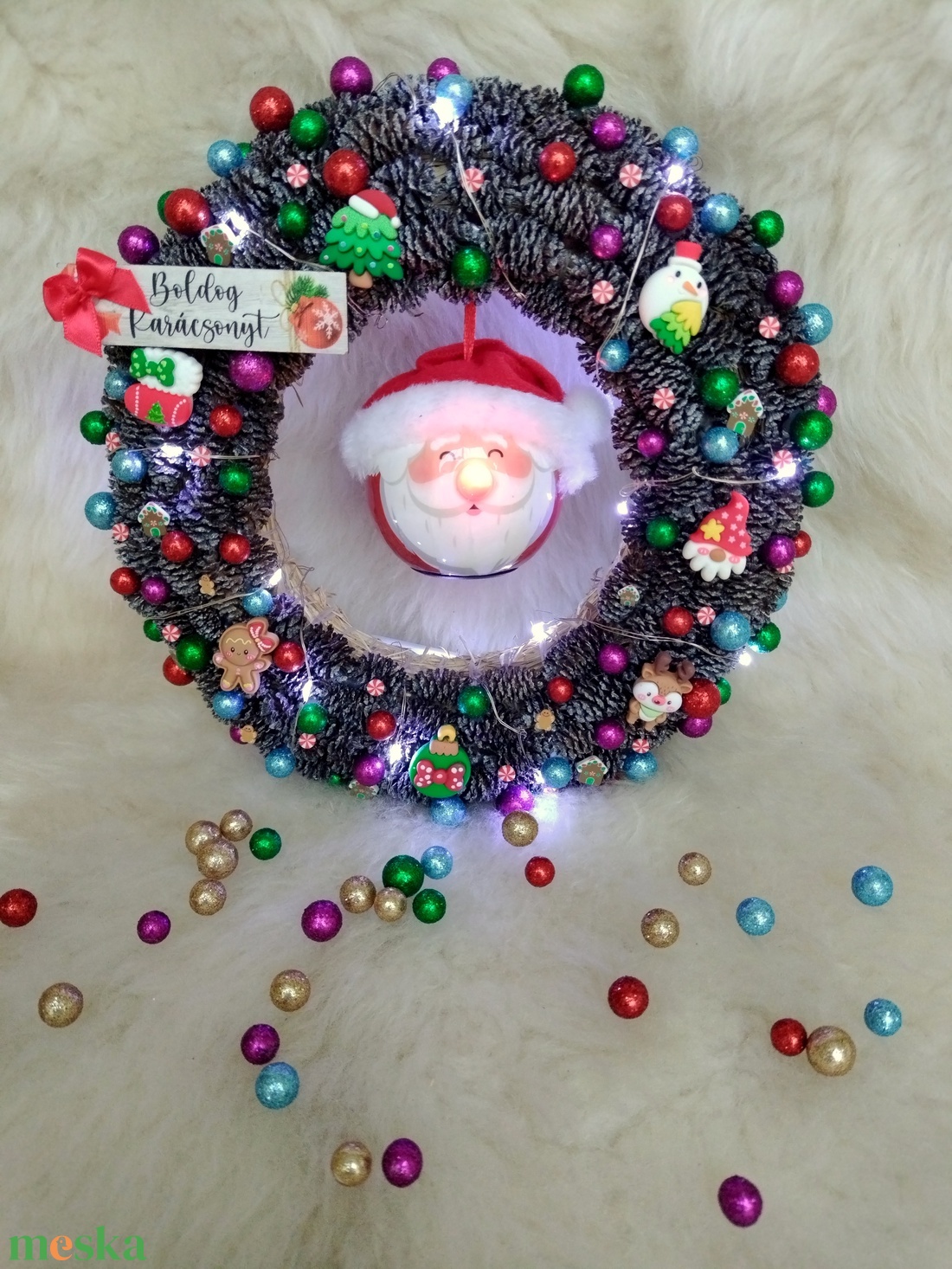 Mikulás kopogtató - otthon & életmód - dekoráció - ajtó- és ablak dekoráció - ajtódísz & kopogtató - Meska.hu