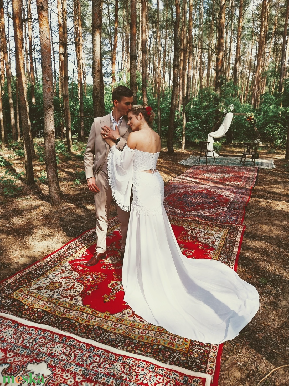 Bohém stílusú menyasszonyi ruha - esküvő - ruha - menyasszonyi ruha - Meska.hu
