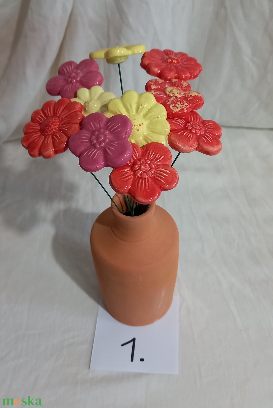 Kerámia virág szett - otthon & életmód - dekoráció - virágdísz és tartó - csokor & virágdísz - Meska.hu