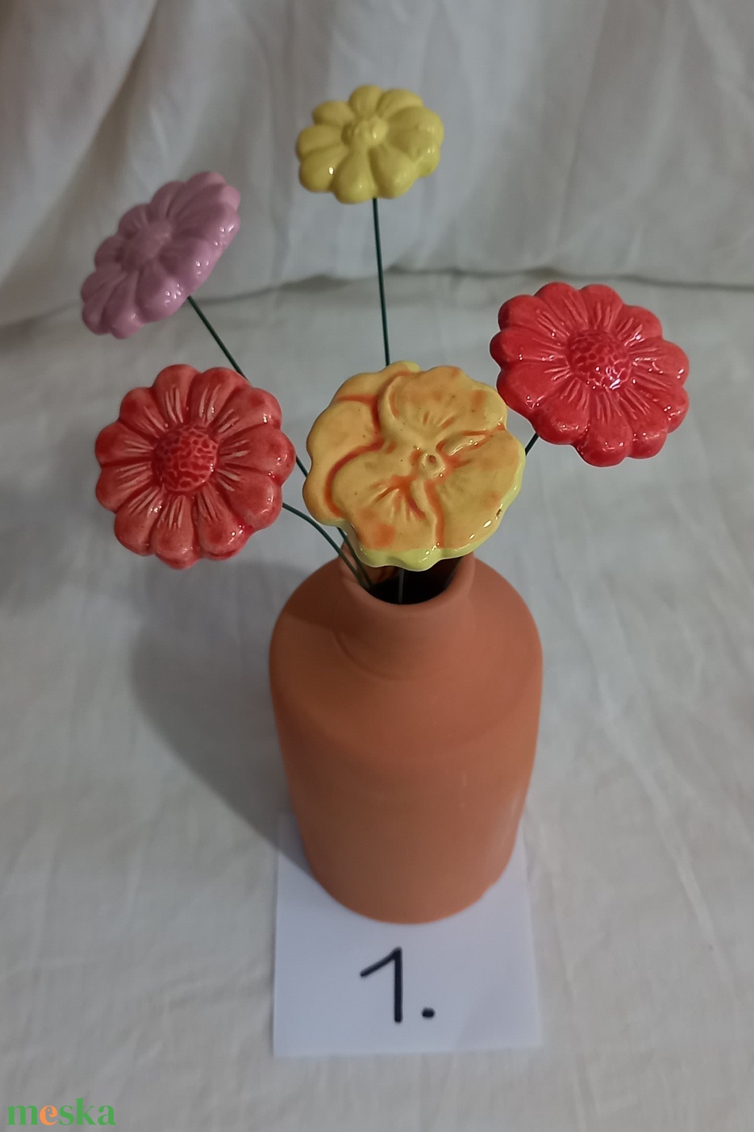 Kerámia virág szett - otthon & életmód - virágdekoráció - virágok - virágcsokor - Meska.hu