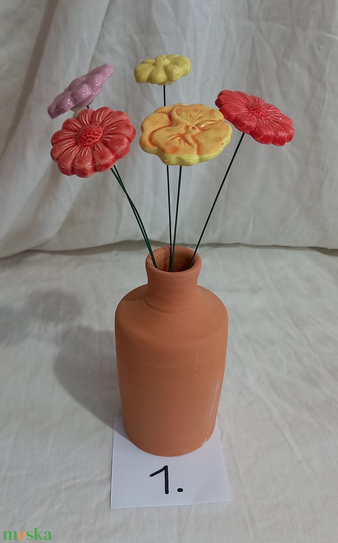 Kerámia virág szett - otthon & életmód - virágdekoráció - virágok - virágcsokor - Meska.hu
