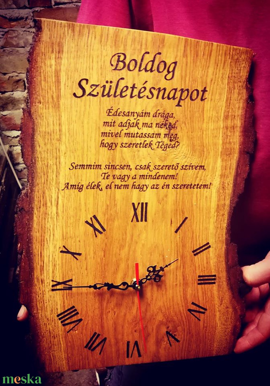 Szülinapos gravírozott falióra - otthon & életmód - dekoráció - fali és függő dekoráció - falióra & óra - Meska.hu