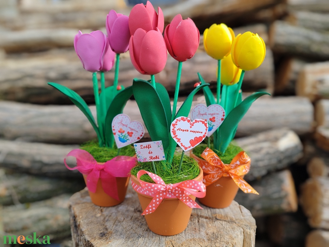 Dekor tulipánok cserépben - otthon & életmód - dekoráció - dísztárgy - Meska.hu Dekor tulipánok cserépben - otthon & életmód - dekoráció - dísztárgy - Meska.hu