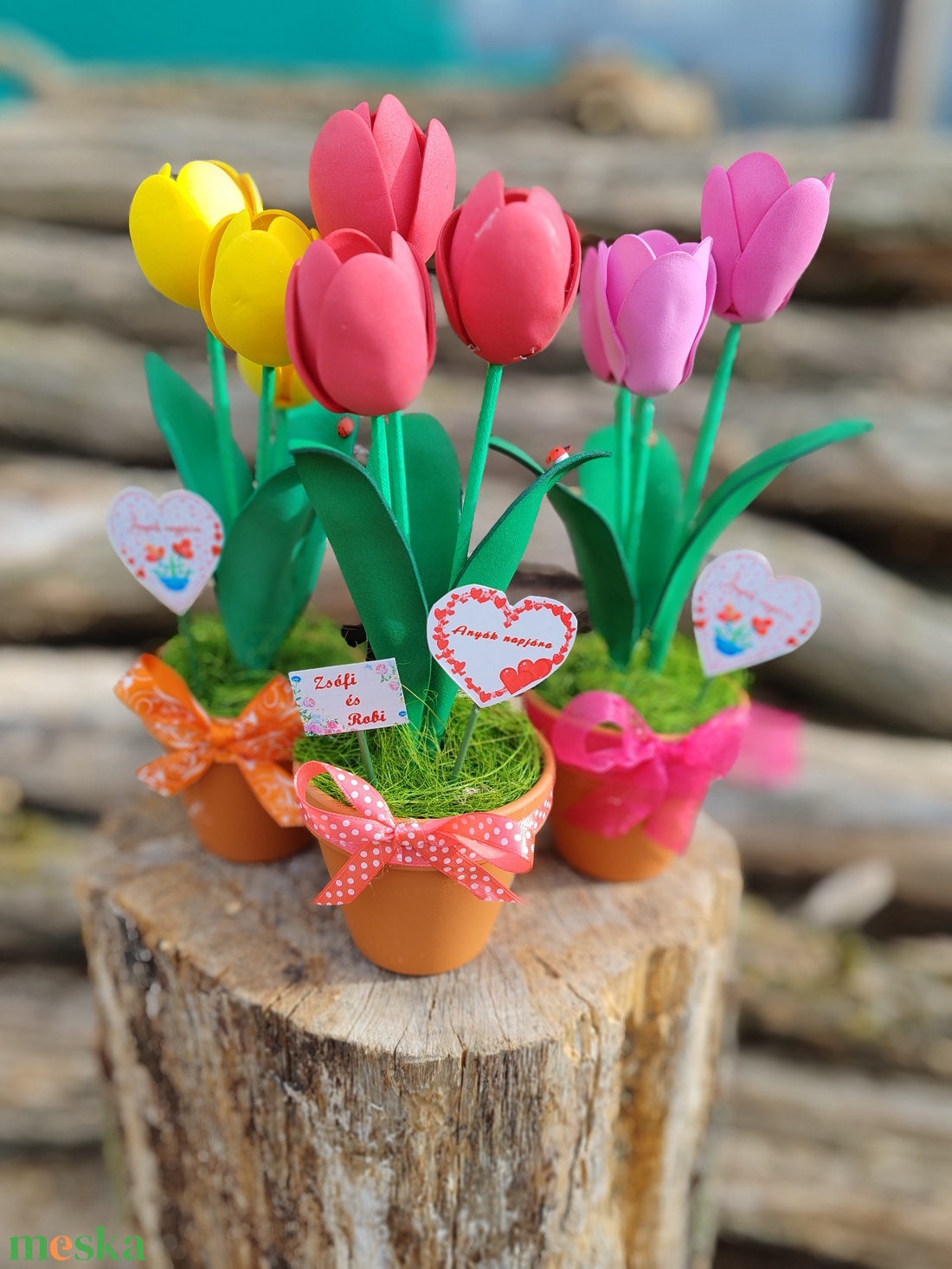 Dekor tulipánok cserépben - otthon & életmód - dekoráció - dísztárgy - Meska.hu Dekor tulipánok cserépben - otthon & életmód - dekoráció - dísztárgy - Meska.hu