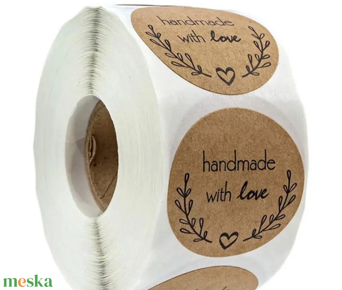 Handmade with love  feliratos  matrica  - otthon & életmód - papír, írószer - matrica, matrica csomag - Meska.hu