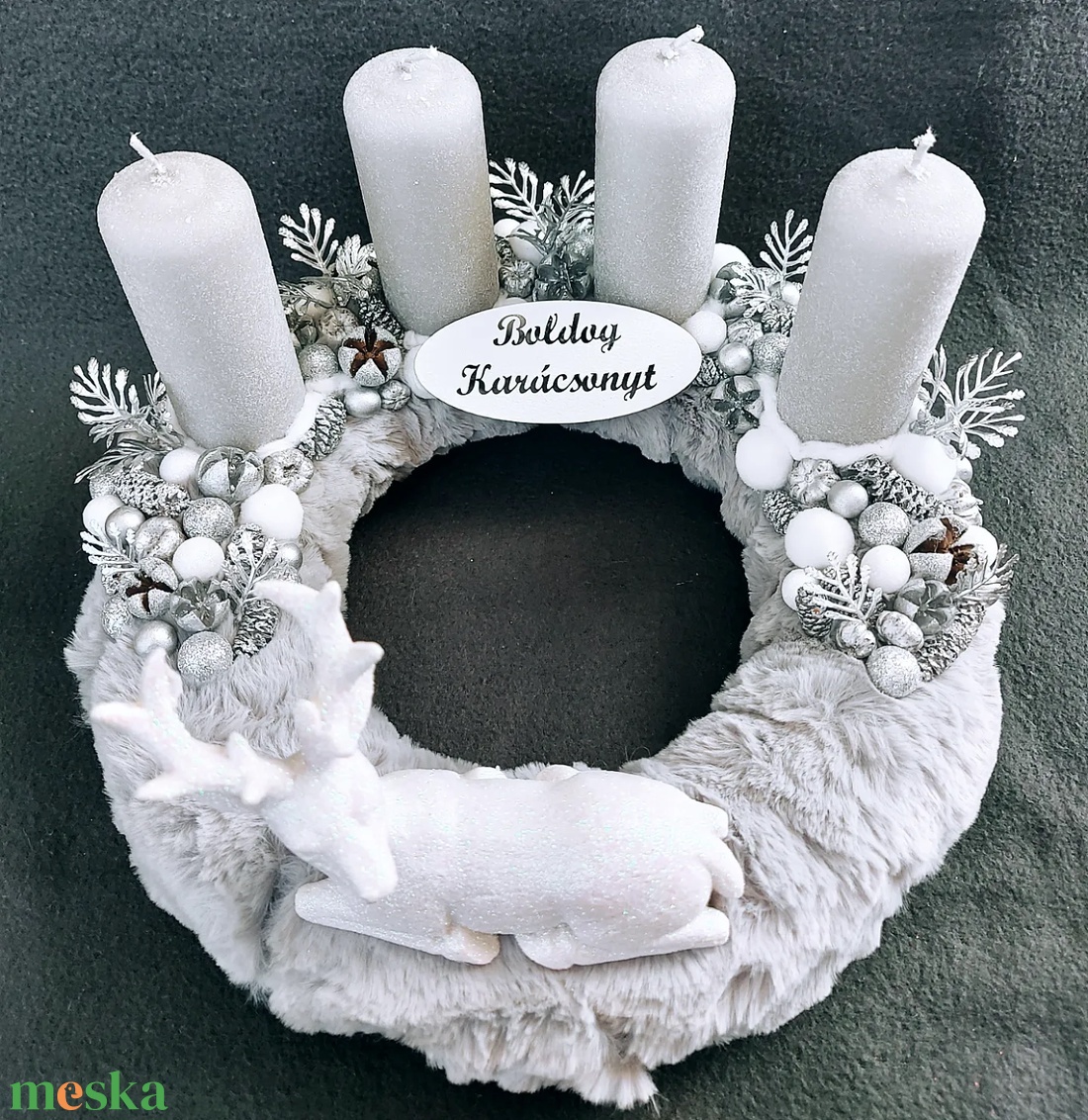 Ezüst adventi koszorú - karácsony - adventi díszek - adventi koszorú - Meska.hu Ezüst adventi koszorú - karácsony - adventi díszek - adventi koszorú - Meska.hu