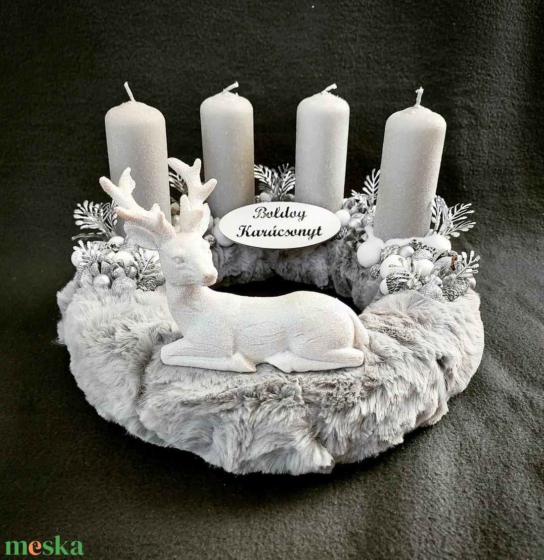 Ezüst adventi koszorú - karácsony - adventi díszek - adventi koszorú - Meska.hu Ezüst adventi koszorú - karácsony - adventi díszek - adventi koszorú - Meska.hu