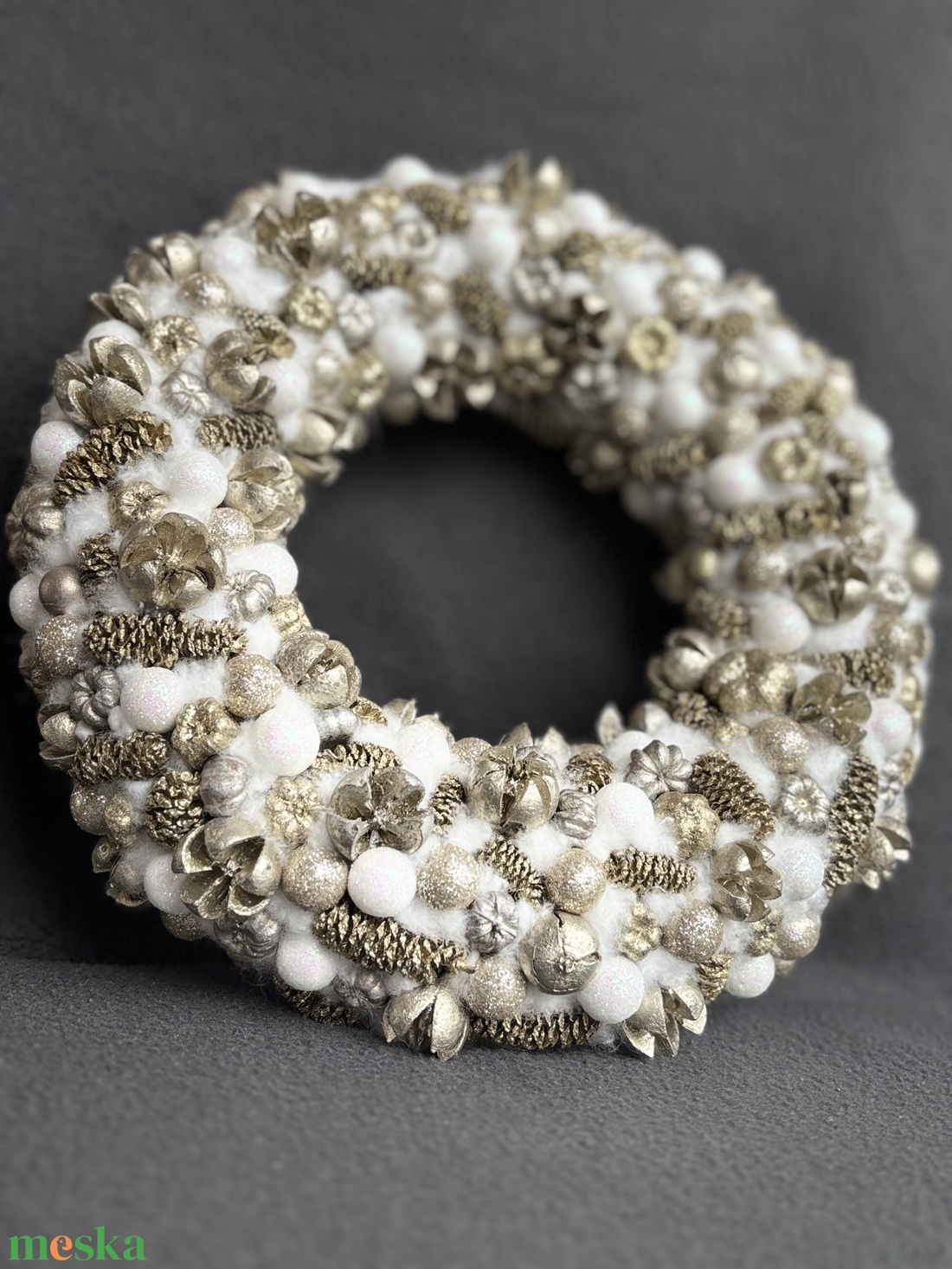 Karácsonyi arany ajtódísz  - otthon & életmód - dekoráció - ajtó- és ablak dekoráció - ajtódísz & kopogtató - Meska.hu