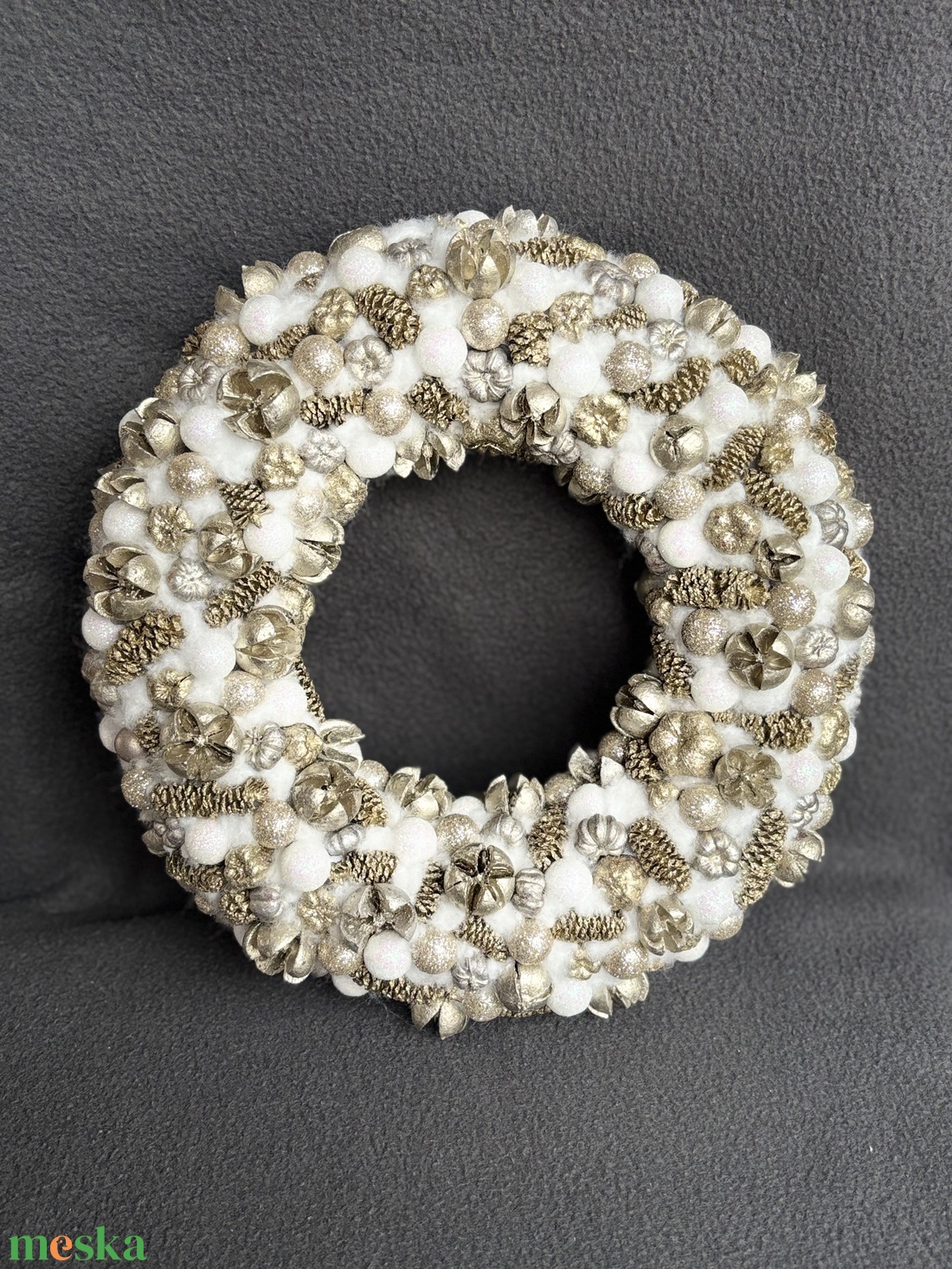 Karácsonyi arany ajtódísz  - otthon & életmód - dekoráció - ajtó- és ablak dekoráció - ajtódísz & kopogtató - Meska.hu