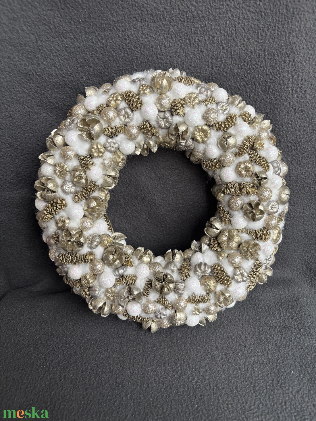 Karácsonyi arany ajtódísz  - otthon & életmód - dekoráció - ajtó- és ablak dekoráció - ajtódísz & kopogtató - Meska.hu