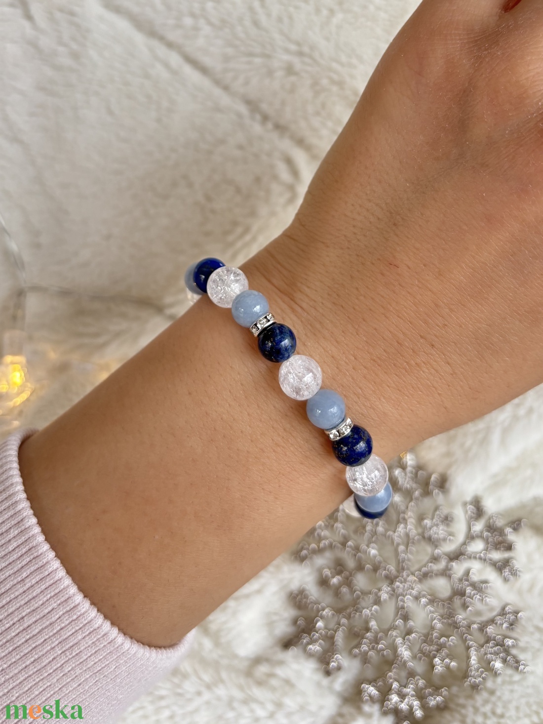 Torokcsakra karkötő  - ékszer - karkötő - ásványkarkötő - Meska.hu