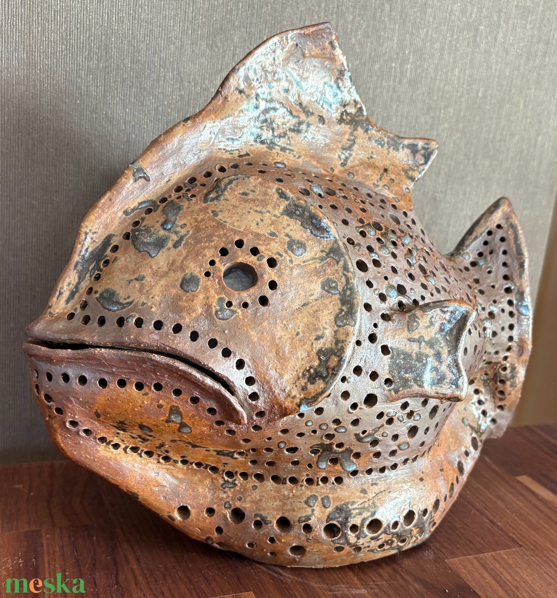 Kerámia lámpa fatűzben született hal - otthon & életmód - lámpa - hangulatlámpa - Meska.hu