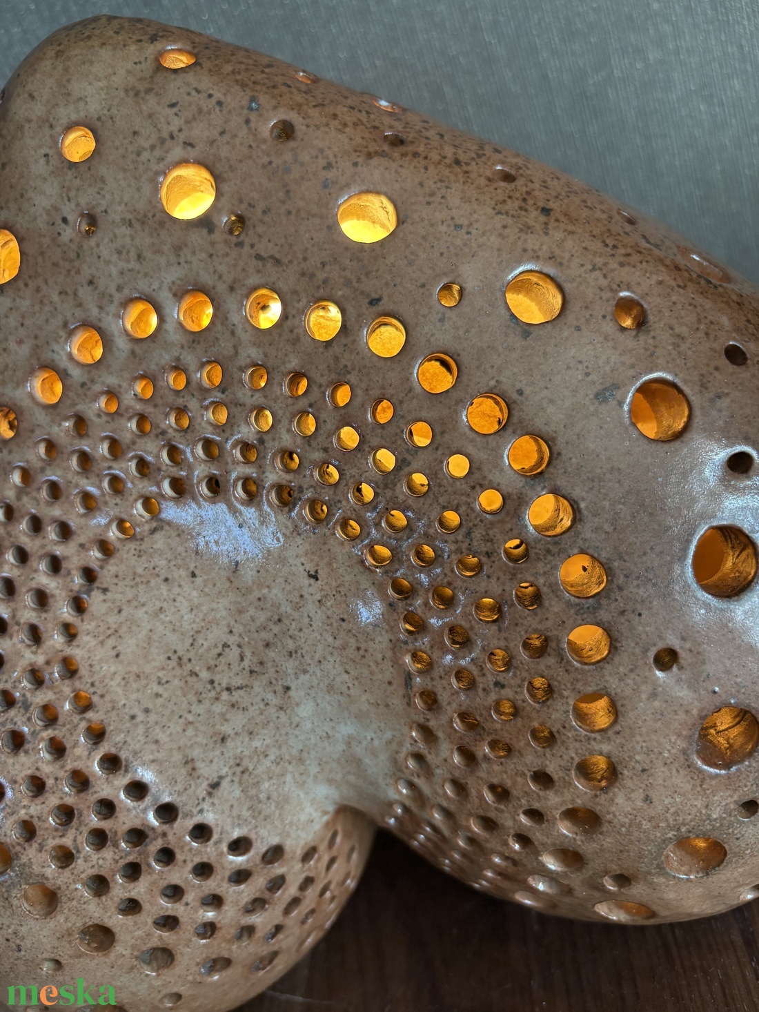 Kerámia lámpa fatűzes szív - otthon & életmód - lámpa - hangulatlámpa - Meska.hu