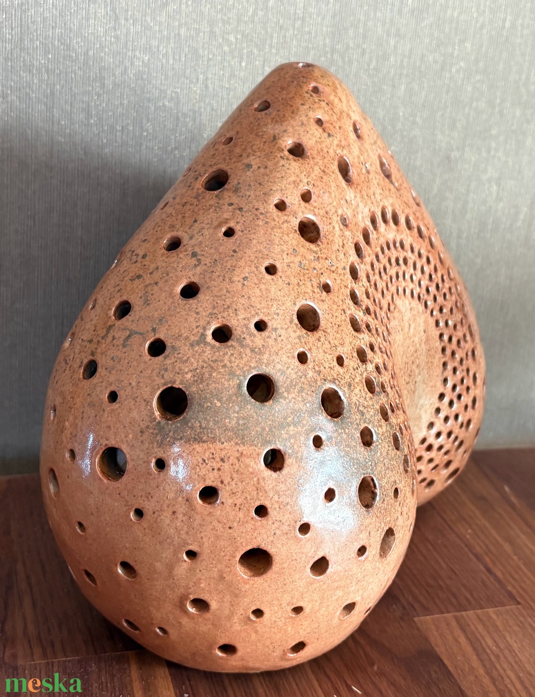 Kerámia lámpa fatűzes szív - otthon & életmód - lámpa - hangulatlámpa - Meska.hu