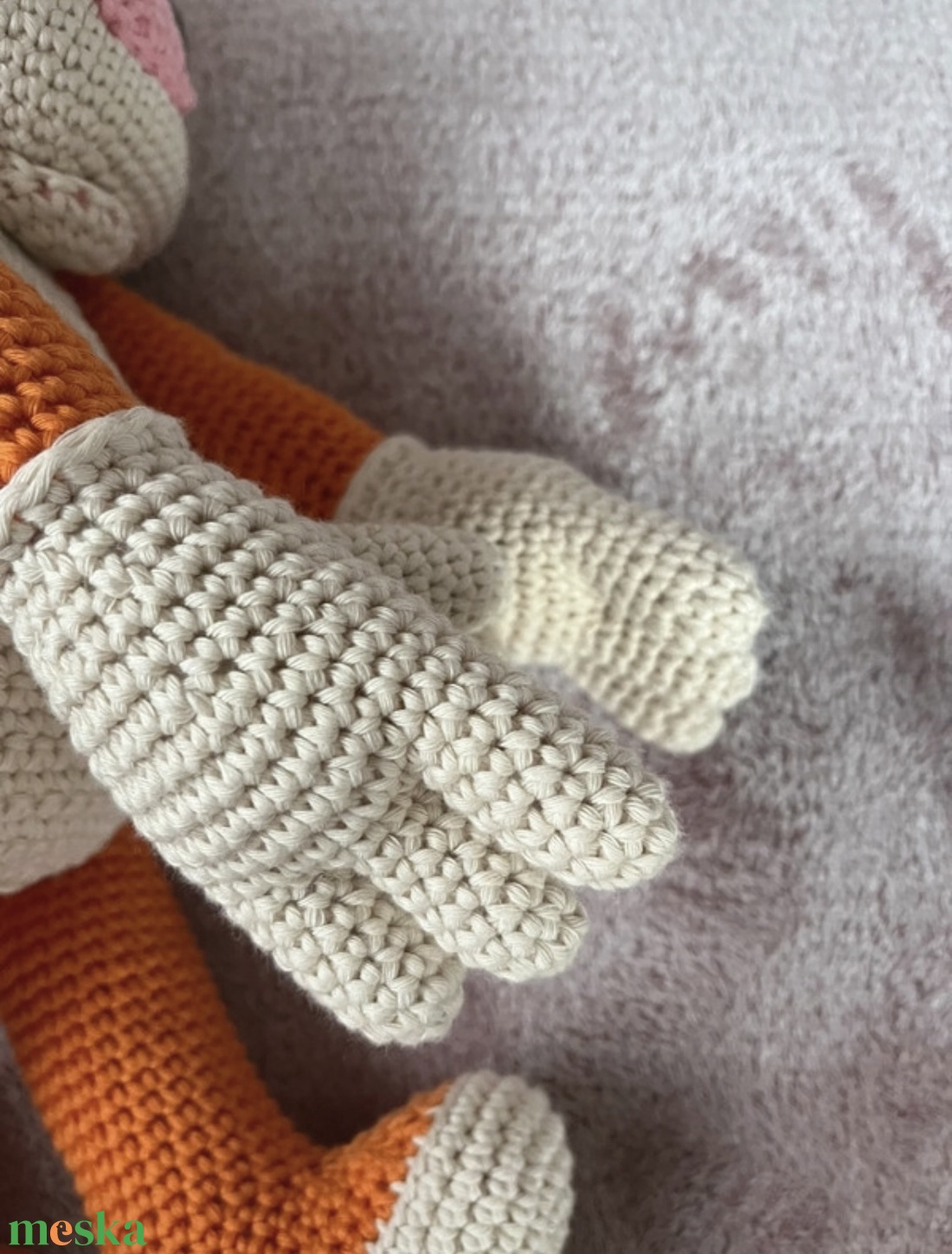 Horgolt nyúl narancssárga - játék & sport - plüssállat & játékfigura - nyuszi - Meska.hu